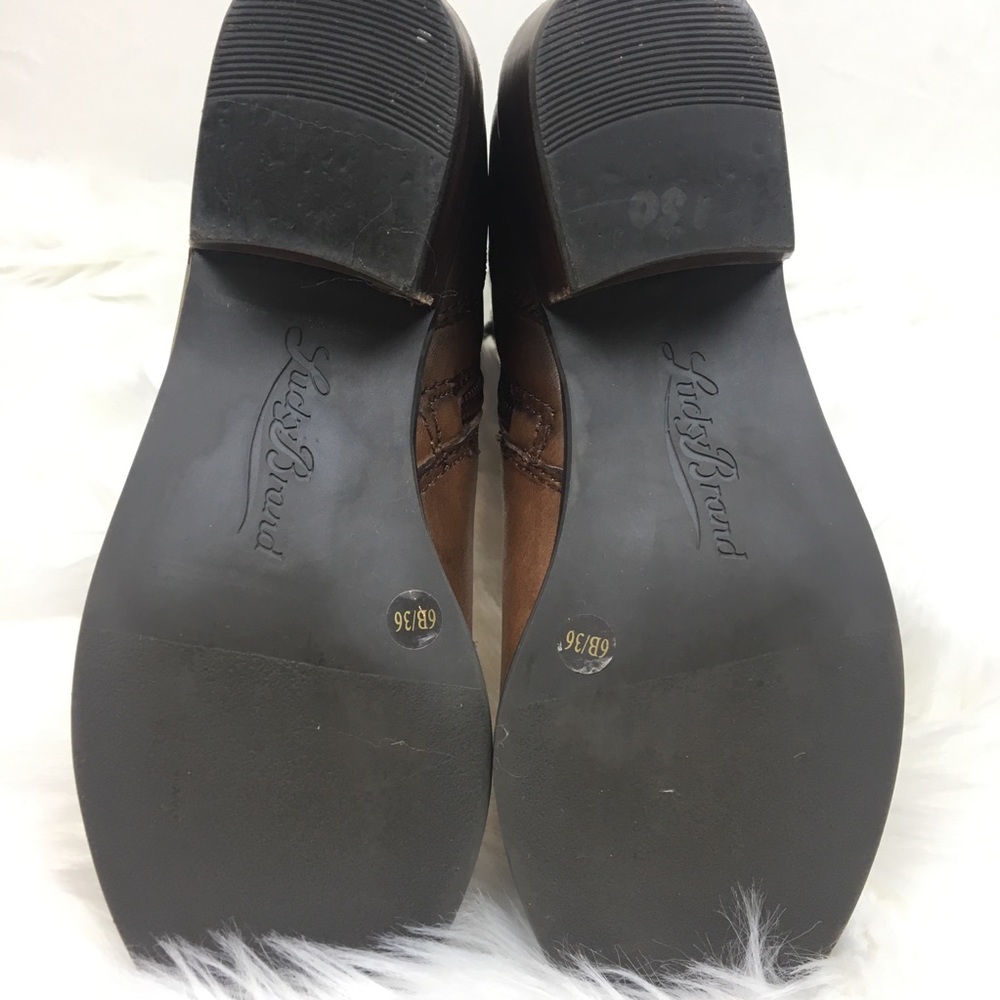 Lucky Brand studded leather brown tan tall boots - Picture 5 of 8